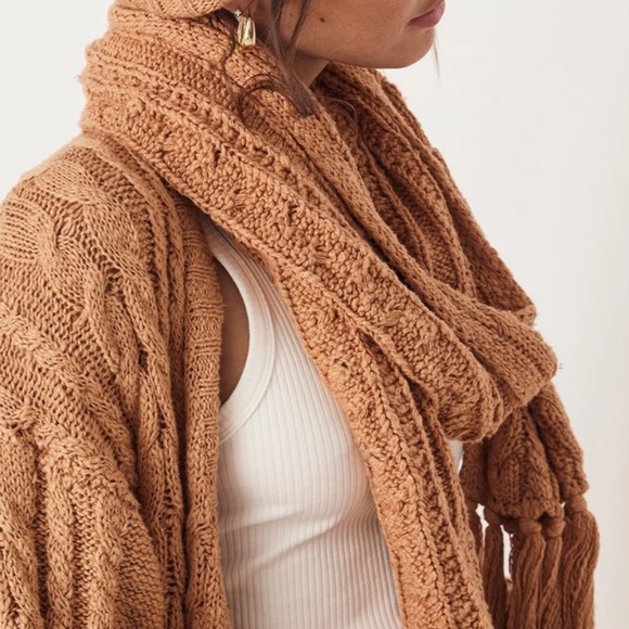 Spell Yellowstone Knit Scarf in Caramel - Picture 5 of 14